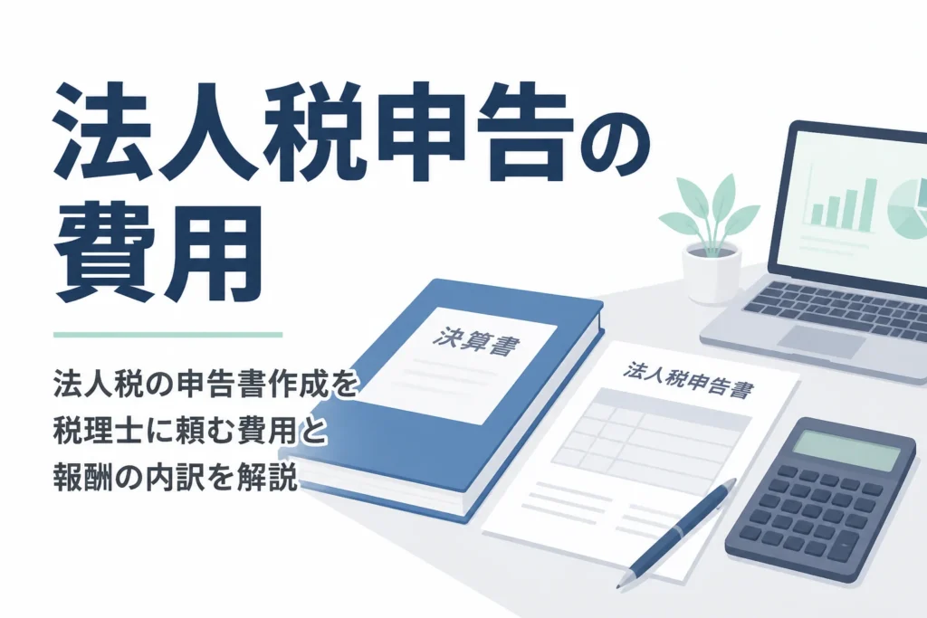 法人税の申告書作成を税理士に頼む費用と報酬の相場を解説する記事のアイキャッチ