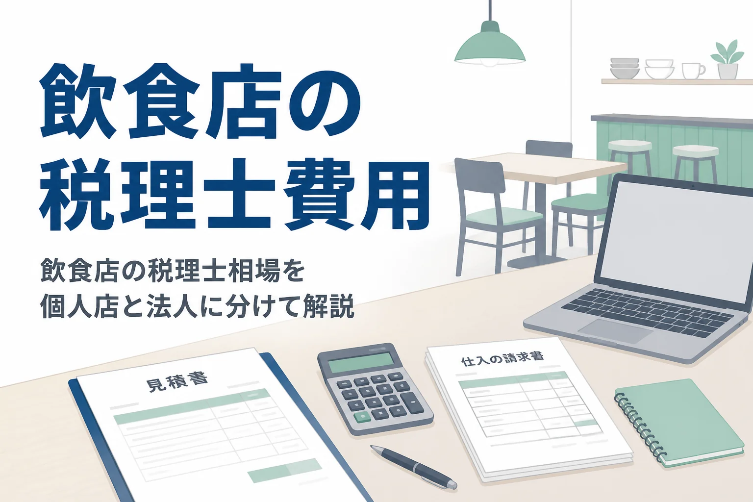 飲食店の税理士費用の相場と月額顧問料の目安を解説する記事のアイキャッチ