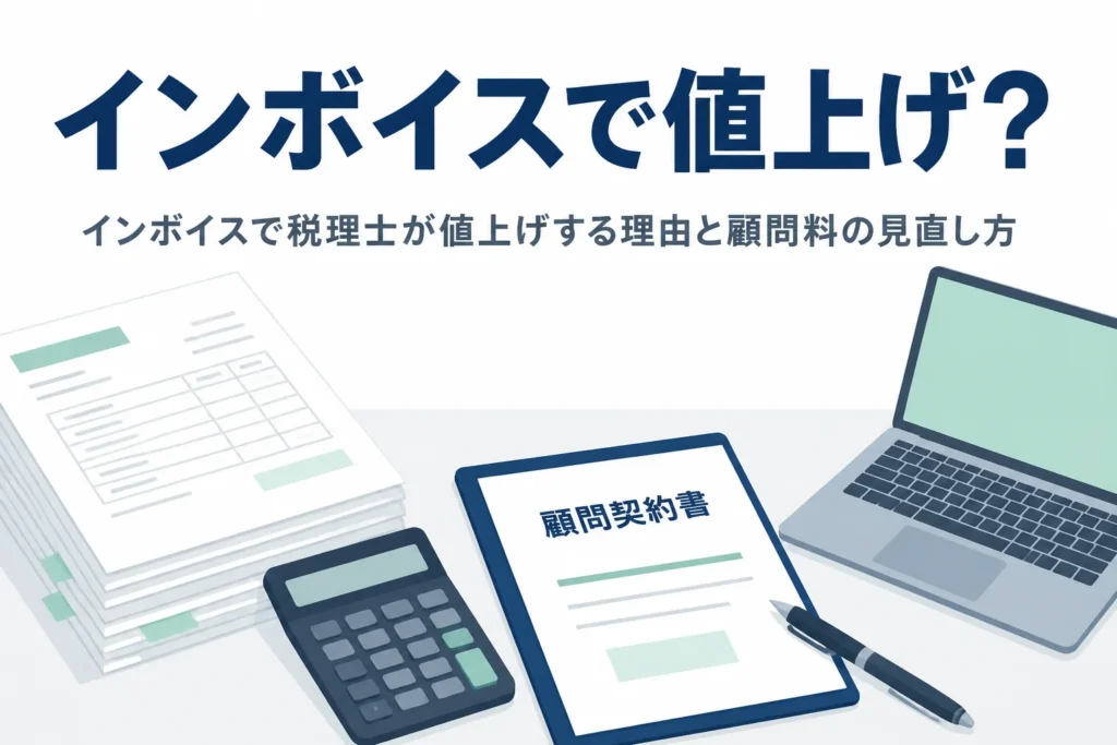 インボイス制度をきっかけに税理士の顧問料が上がる理由と見直し方を解説する記事のアイキャッチ