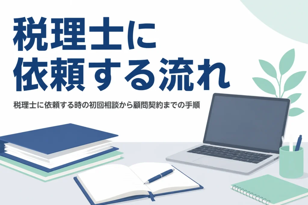 税理士に依頼する流れを、初回相談から顧問契約まで手順で解説する記事のアイキャッチ