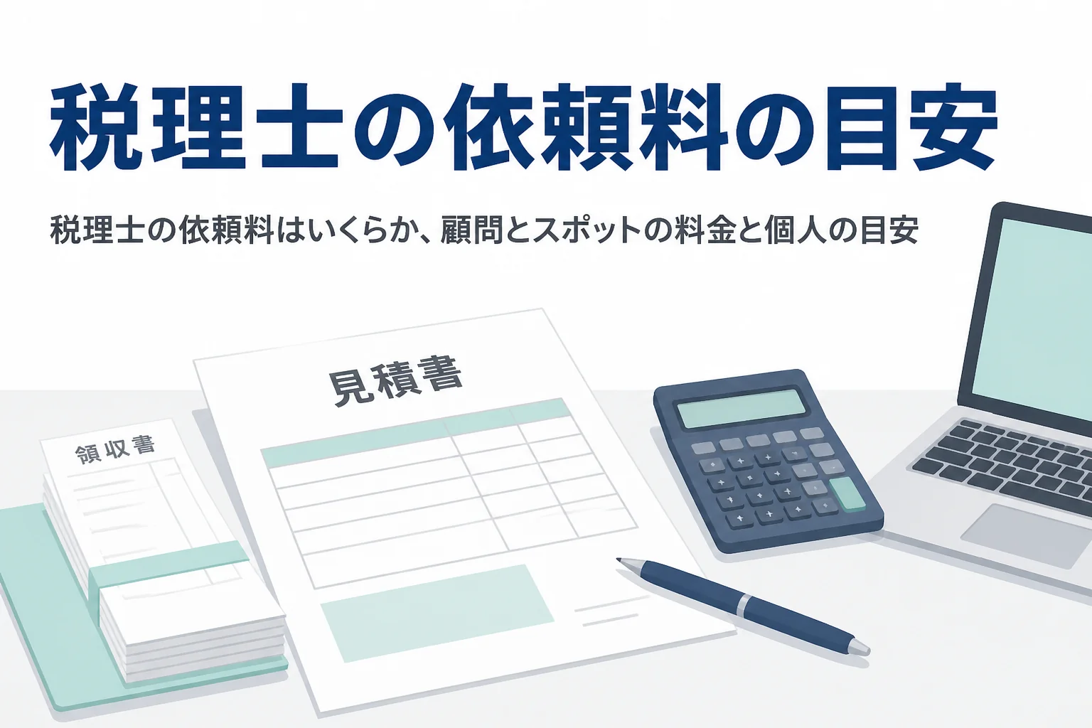 税理士の依頼料の目安を、顧問契約とスポット依頼に分けて解説する記事のアイキャッチ