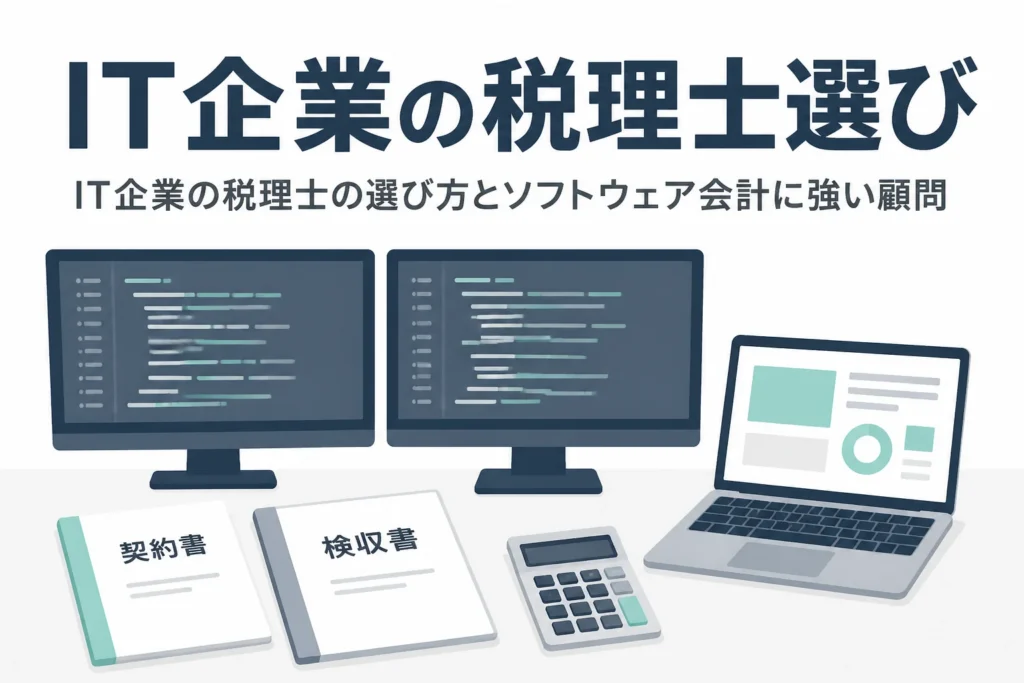 IT企業の税理士の選び方とソフトウェア会計に強い顧問を解説する記事のアイキャッチ