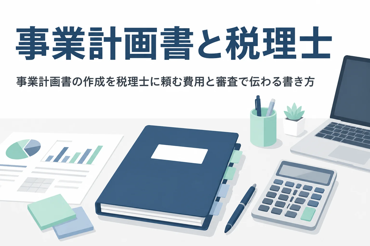 事業計画書の作成を税理士に頼む時の費用と、融資審査で伝わる書き方のコツを解説する記事のアイキャッチ