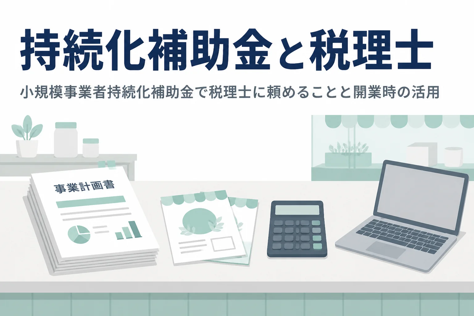 小規模事業者持続化補助金で税理士に頼めることと、開業時に使える創業型を解説する記事のアイキャッチ