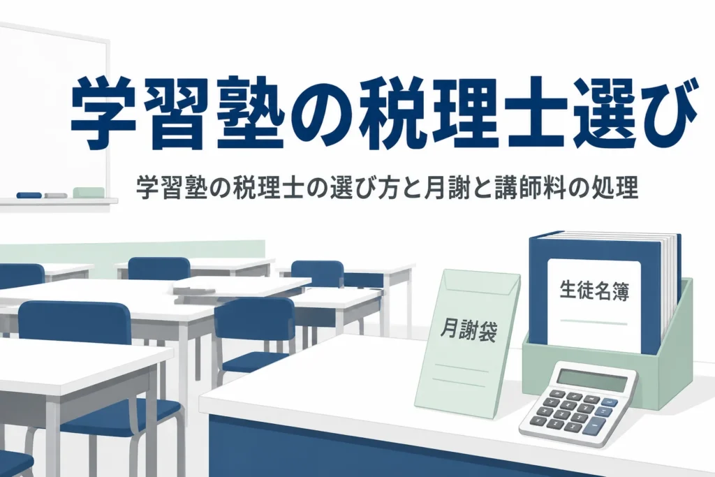学習塾の税理士の選び方と税務調査で見られる月謝と講師料の処理を解説する記事のアイキャッチ