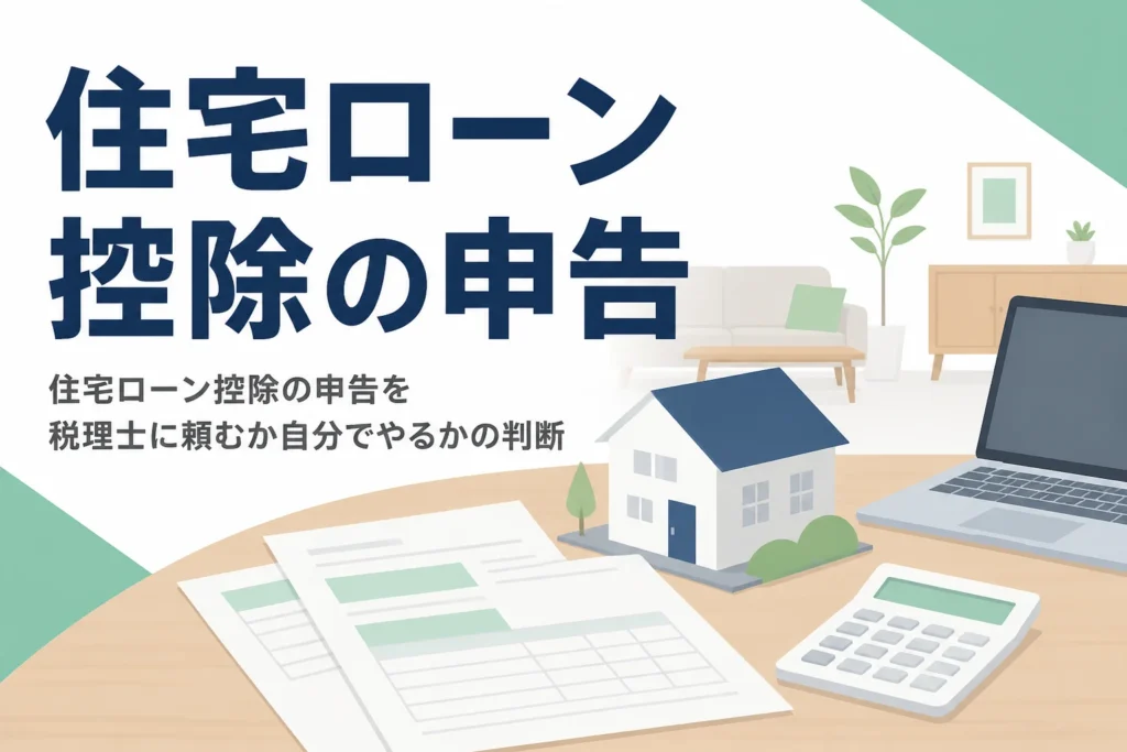 住宅ローン控除の申告を税理士に頼む費用と、自分でやる場合との差を解説する記事のアイキャッチ