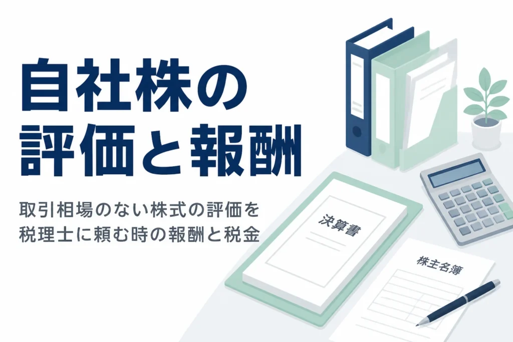 取引相場のない株式の評価を税理士に頼む報酬と、譲渡時の税金を解説する記事のアイキャッチ