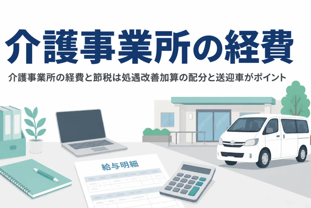 介護事業所の経費と節税を処遇改善加算の配分と送迎車の費用から解説する記事のアイキャッチ