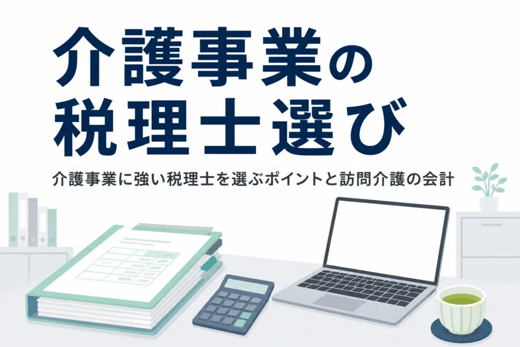 介護事業に強い税理士の選び方を解説する記事のアイキャッチ