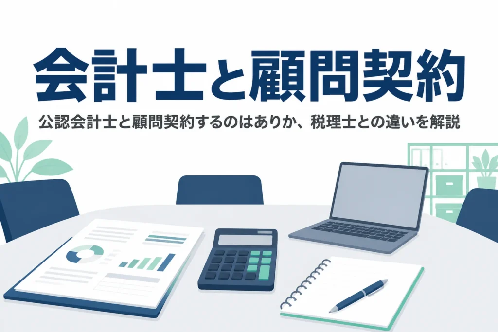 公認会計士と顧問契約するときの税理士との違いと選び方を解説する記事のアイキャッチ