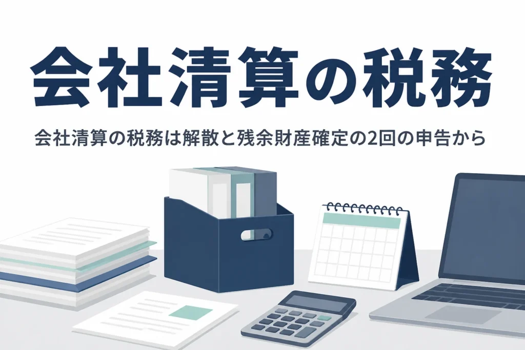 会社の解散と清算の税務を、申告の流れとスケジュールから解説する記事のアイキャッチ