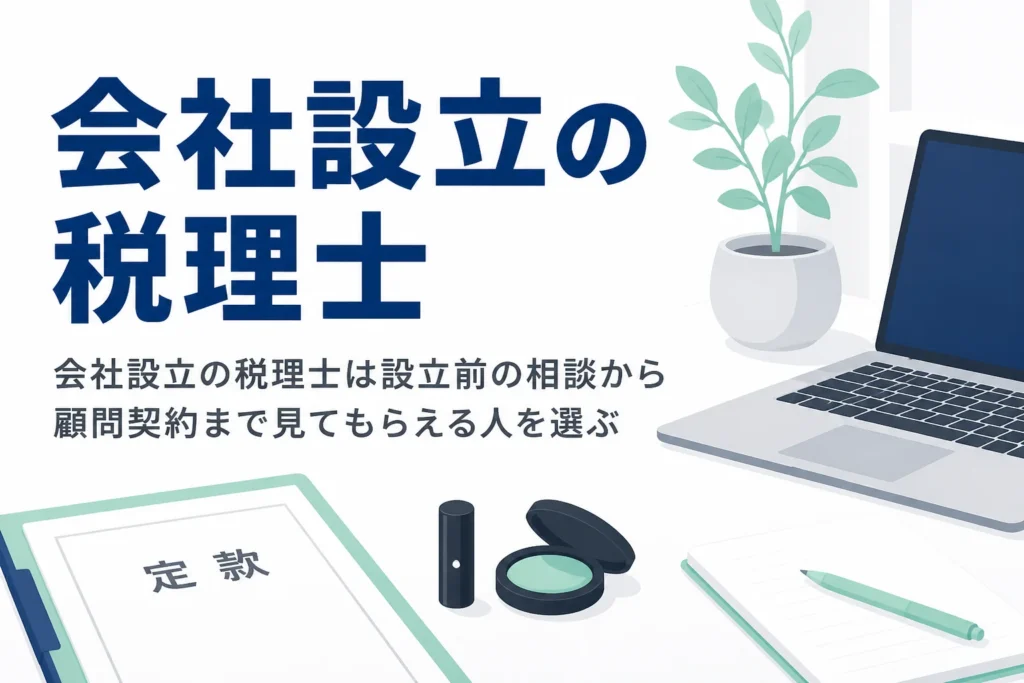 会社設立で税理士を選ぶポイントと、設立後の顧問契約までの流れを解説する記事のアイキャッチ