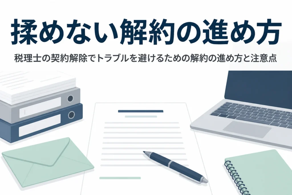 税理士の契約解除でトラブルを避けるための解約の進め方と注意点を解説する記事のアイキャッチ