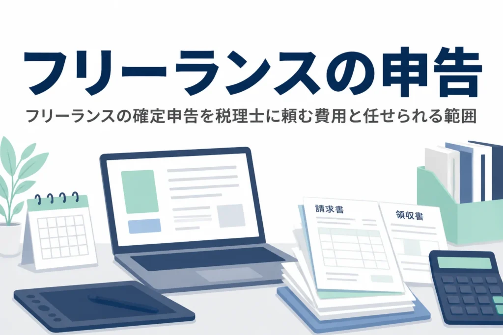 フリーランスの確定申告を税理士に頼む費用と任せられる範囲を解説する記事のアイキャッチ