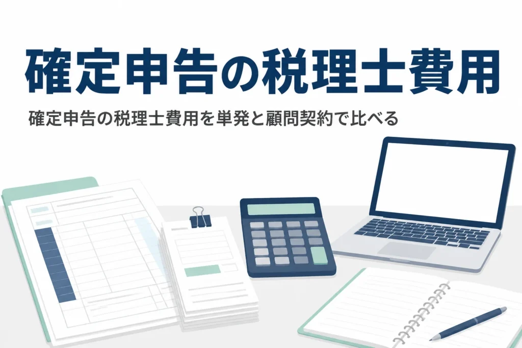 確定申告の税理士費用を単発依頼と顧問契約で比べて解説する記事のアイキャッチ