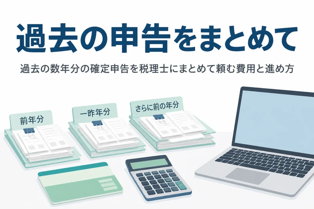 過去の数年分の確定申告を税理士にまとめて頼む費用と進め方を解説する記事のアイキャッチ