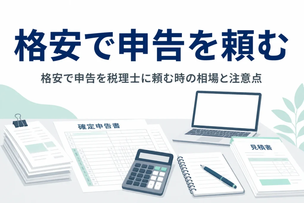 格安で確定申告を税理士に頼む時の相場と注意点を解説する記事のアイキャッチ