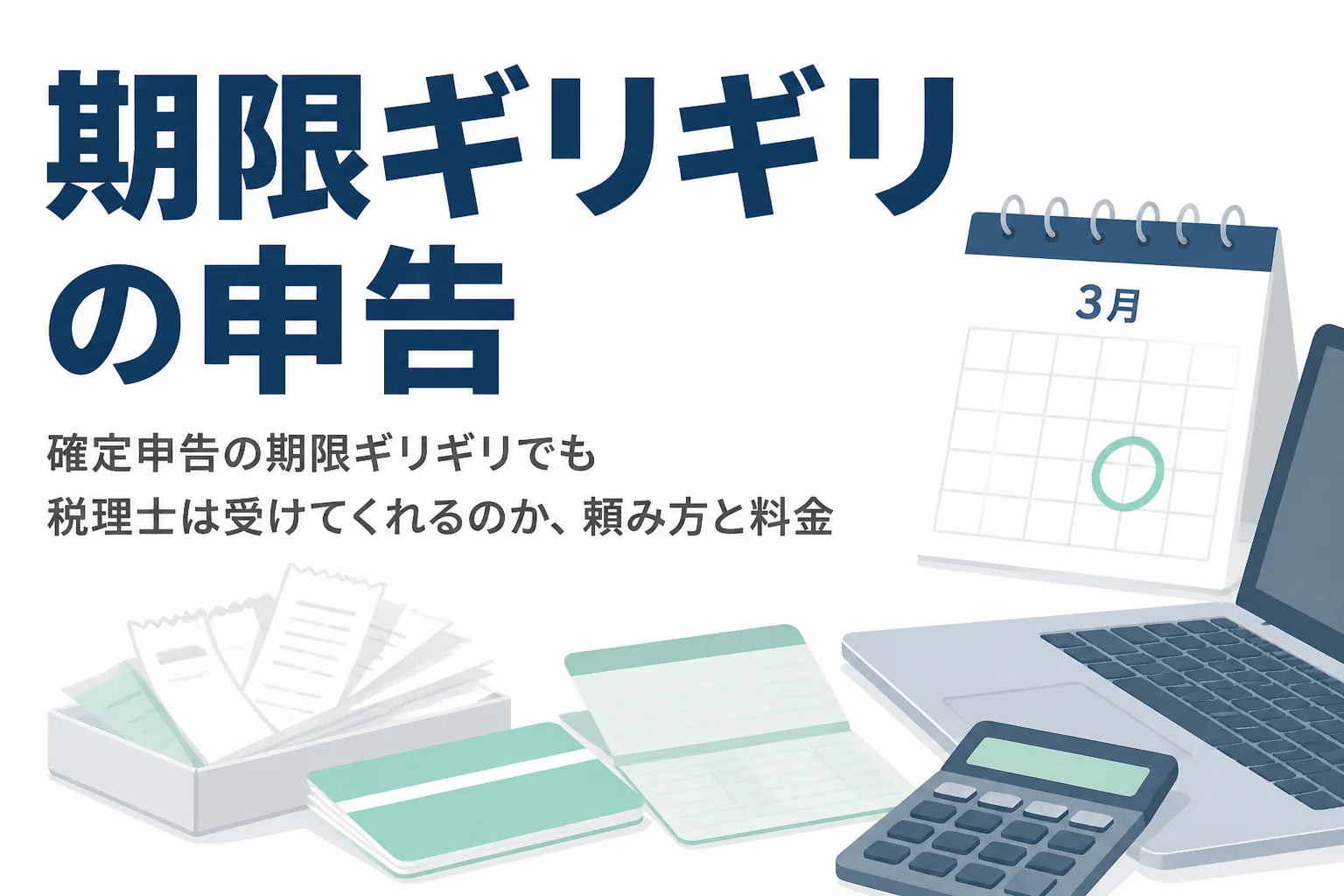 確定申告の期限ギリギリで税理士に頼む方法と料金を解説する記事のアイキャッチ
