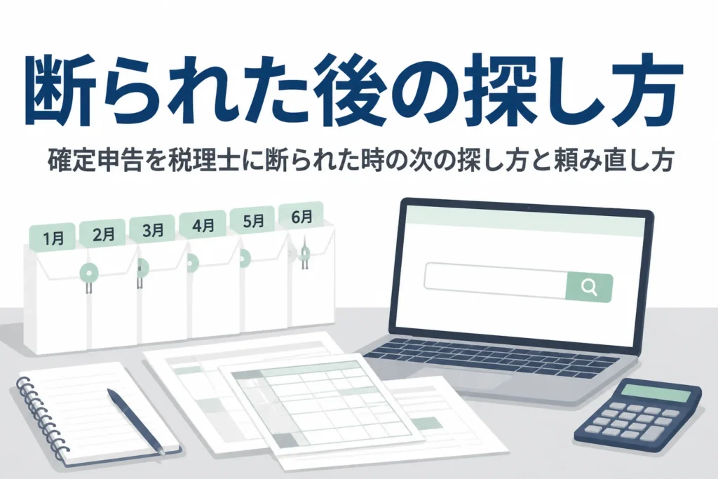 確定申告を税理士に断られた時の次の探し方と頼み直し方を解説する記事のアイキャッチ