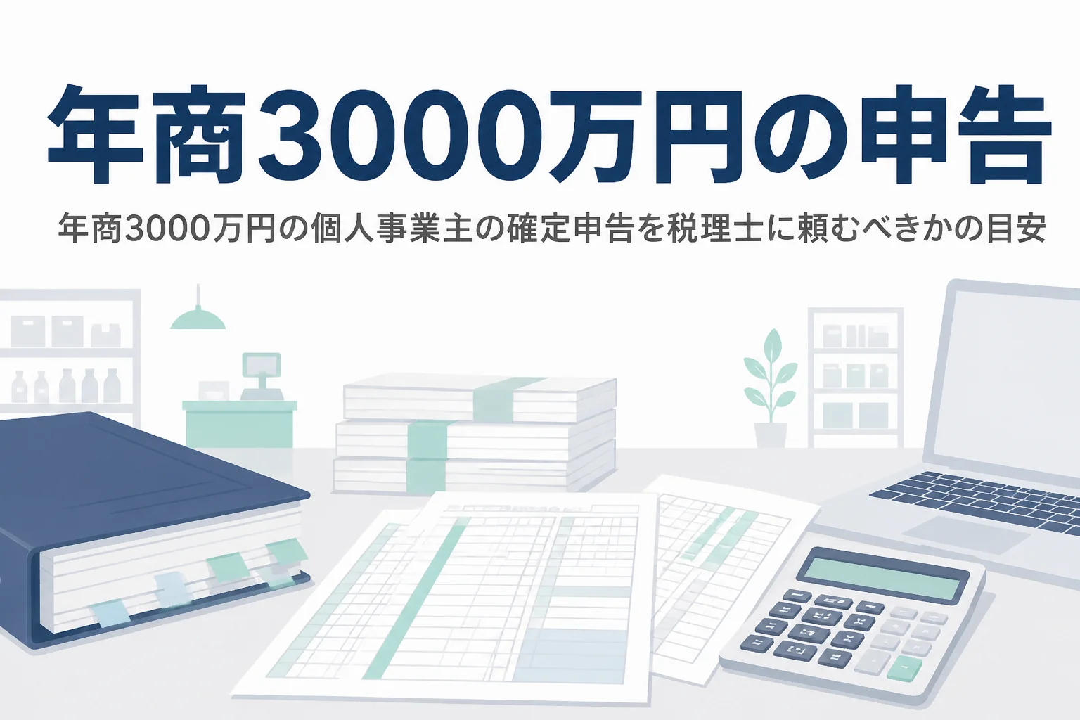 年商3000万円の個人事業主が確定申告を税理士に頼むべきかの目安を解説する記事のアイキャッチ