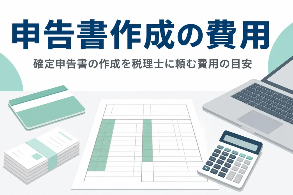 確定申告書の作成を税理士に依頼する費用と、個人事業主の決算で頼める範囲を解説する記事のアイキャッチ
