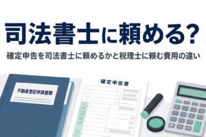 確定申告を司法書士に頼めるかと税理士に頼む費用の違いを解説する記事のアイキャッチ