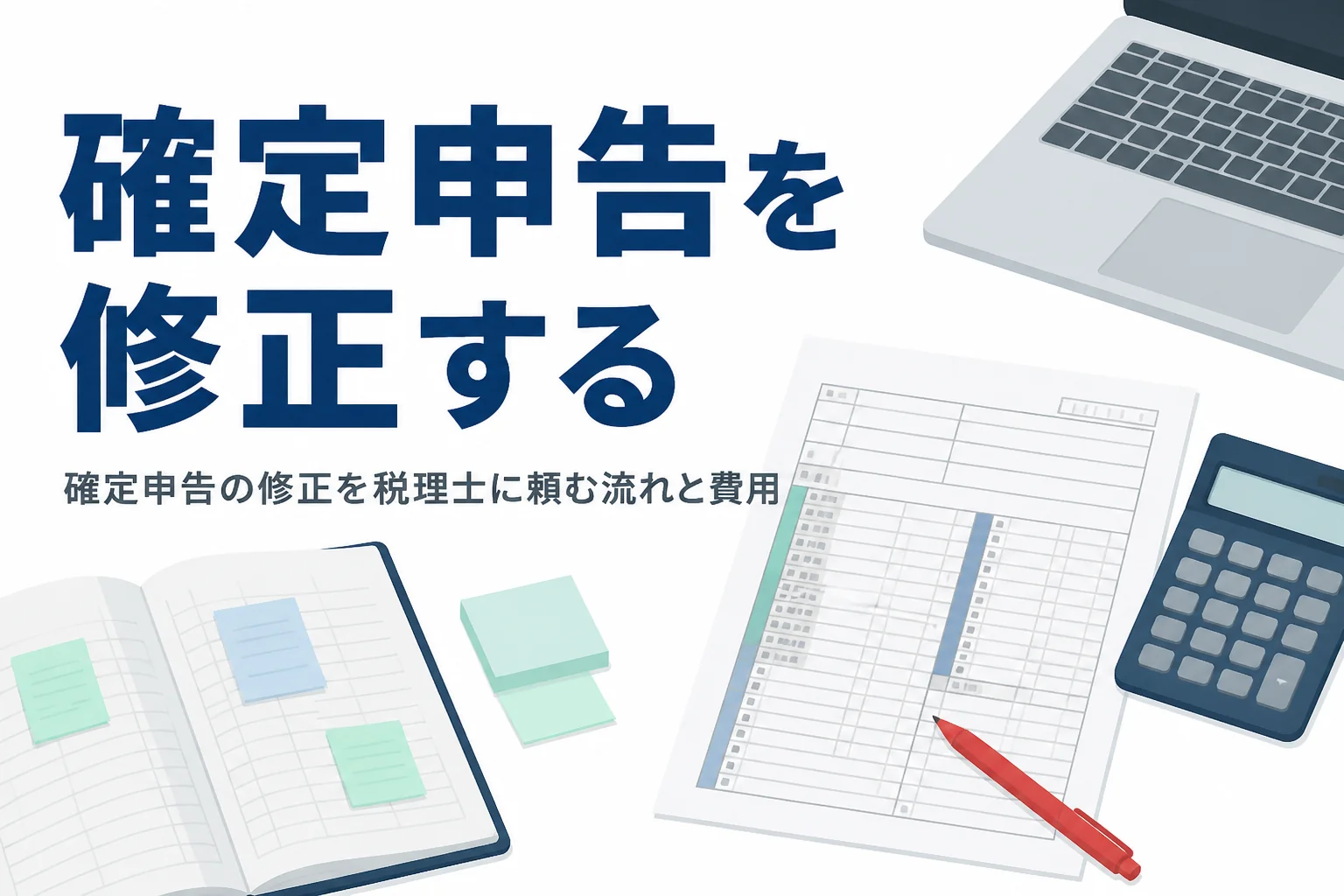 確定申告の修正を税理士に頼む流れと費用を解説する記事のアイキャッチ