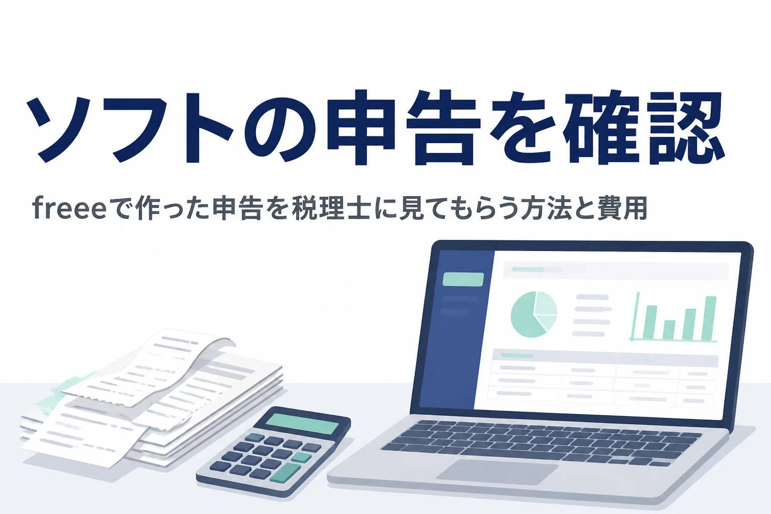 freeeなどの会計ソフトで作った申告を税理士に見てもらう方法を解説する記事のアイキャッチ