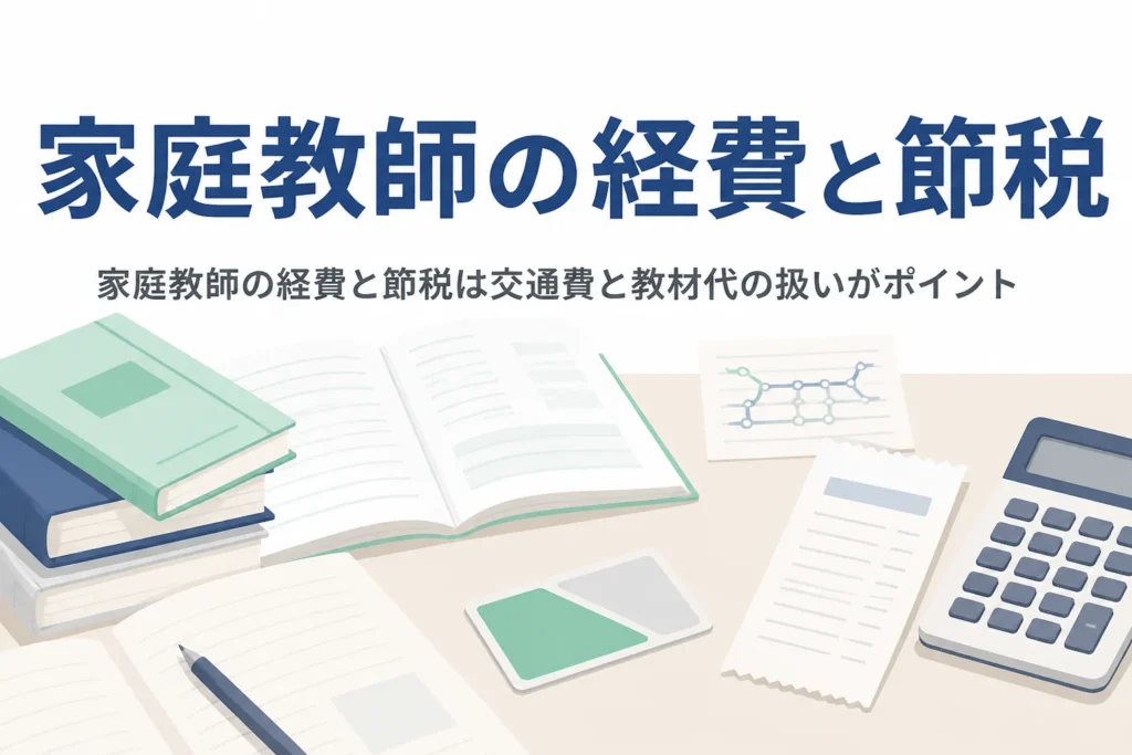 家庭教師の生徒宅までの交通費や教材・参考書代の経費の扱いを解説する記事のアイキャッチ