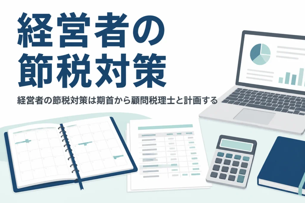 経営者の節税対策と、会社経営で顧問税理士に相談すべきことの一覧を解説する記事のアイキャッチ