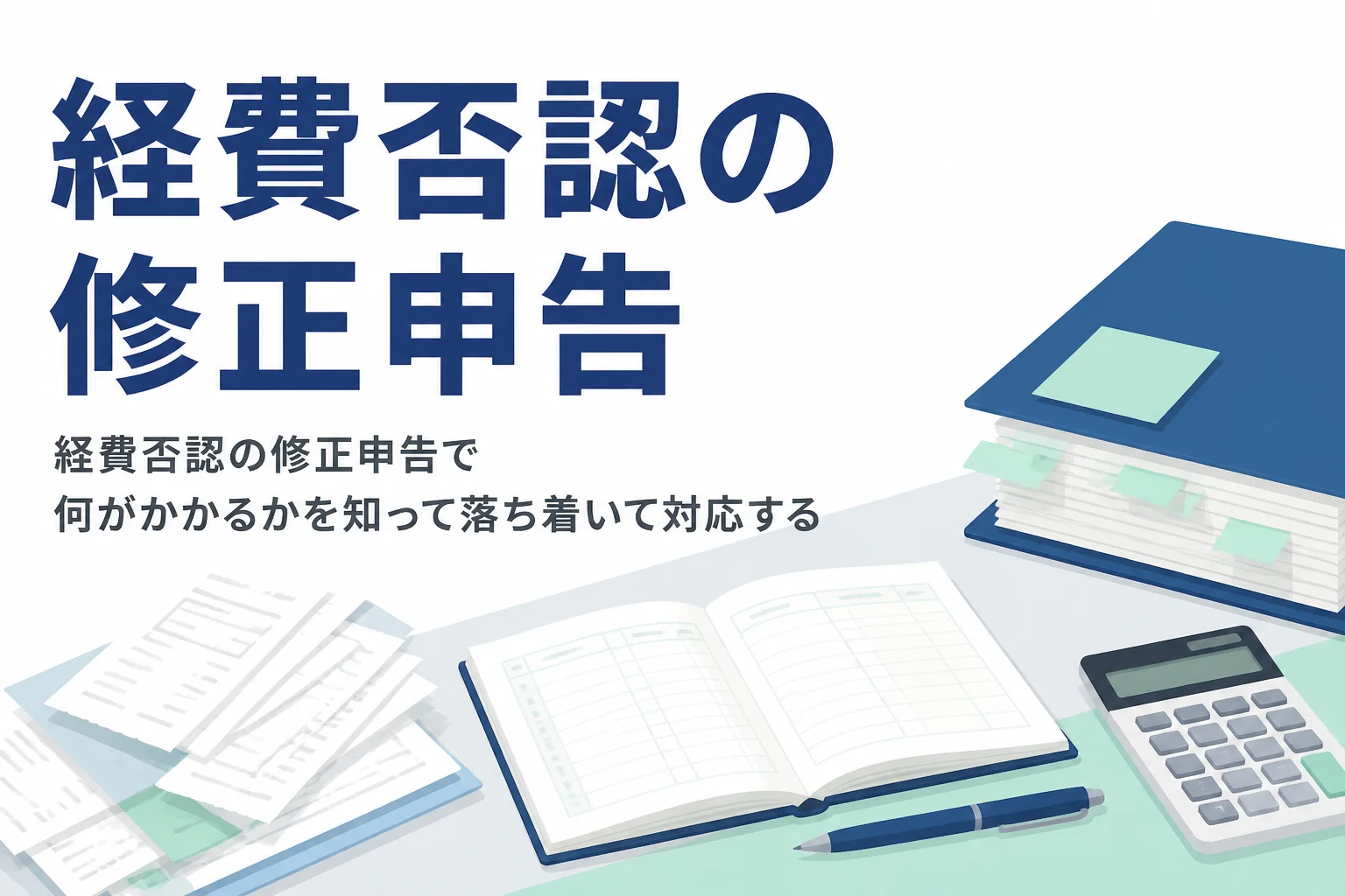 税務調査で経費を否認された時の修正申告と、交際費や架空経費を指摘された時の対応を解説する記事のアイキャッチ