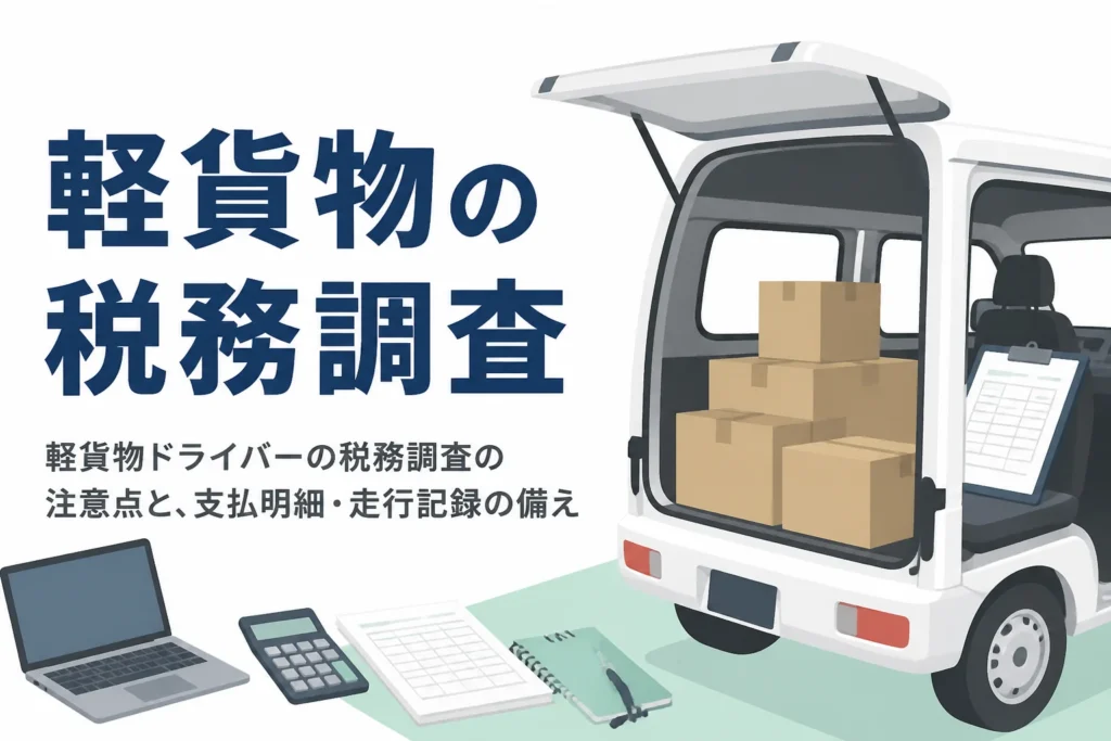 軽貨物ドライバーの税務調査で注意したい点を解説する記事のアイキャッチ