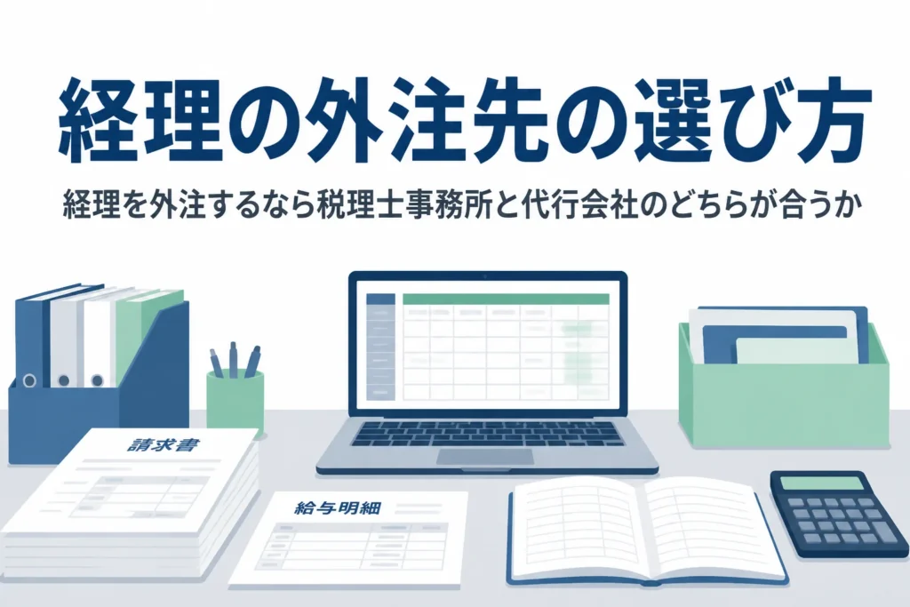 経理を外注するときの税理士事務所と代行会社の違いを解説する記事のアイキャッチ