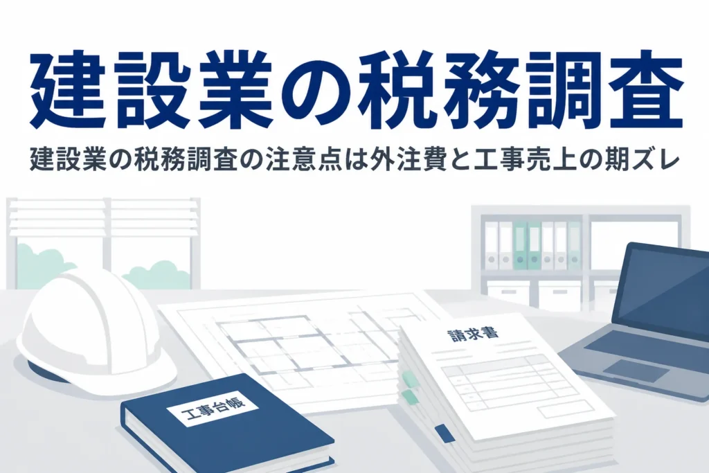 建設業の税務調査で注意したい外注費と工事売上の期ズレを解説する記事のアイキャッチ