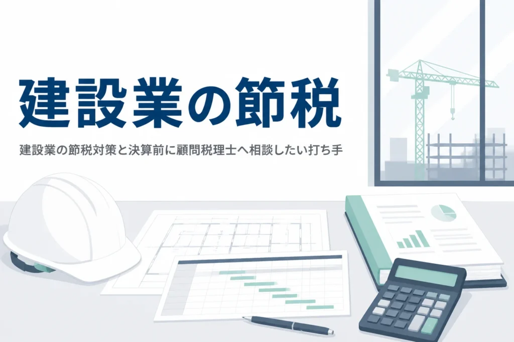 建設業の節税対策と決算前に顧問税理士へ相談したい打ち手を解説する記事のアイキャッチ