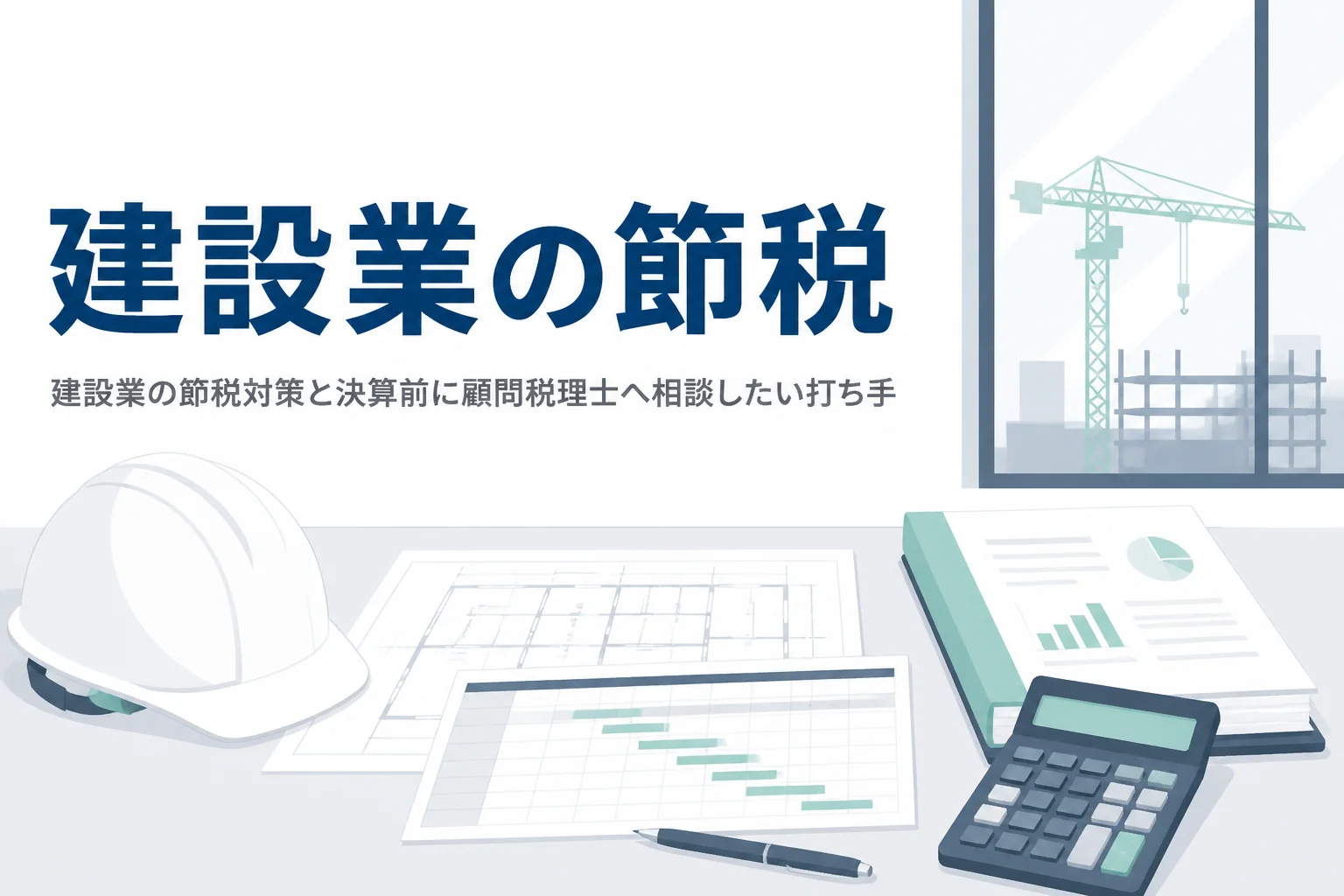 建設業の節税対策と決算前に顧問税理士へ相談したい打ち手を解説する記事のアイキャッチ