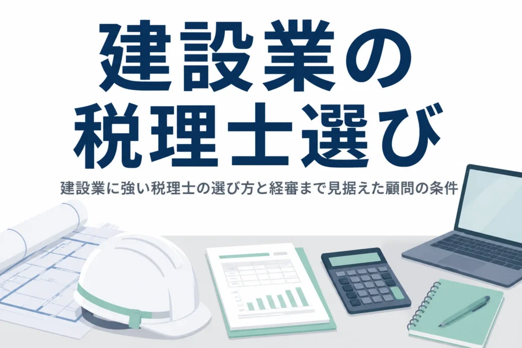 建設業に強い税理士の選び方と経審を見据えた顧問の条件を解説する記事のアイキャッチ
