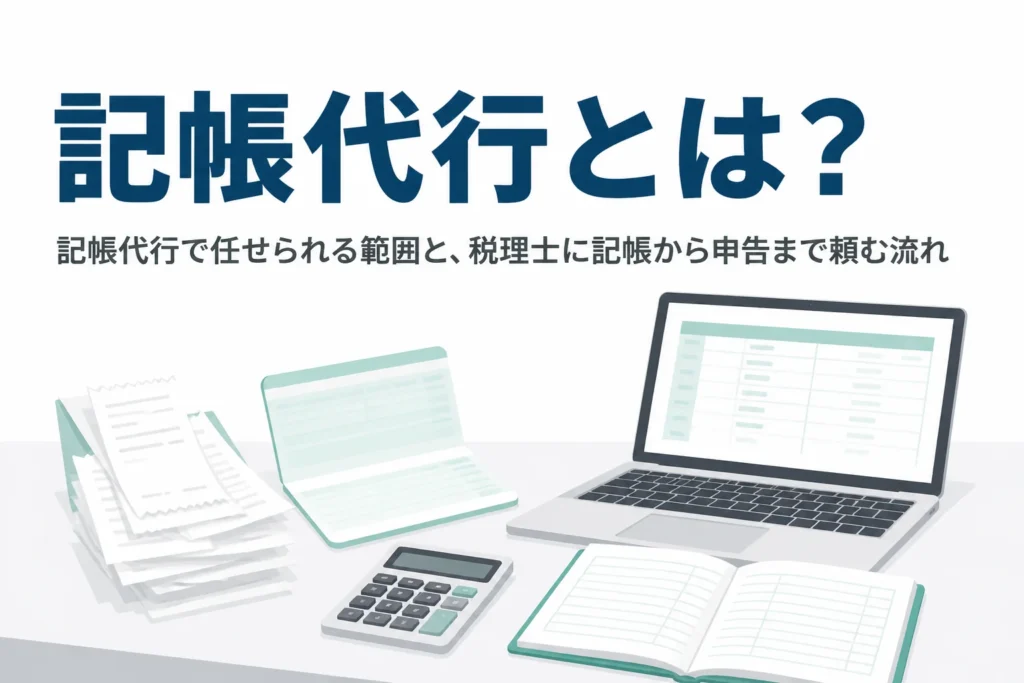 記帳代行の範囲と税理士に任せる流れを解説する記事のアイキャッチ