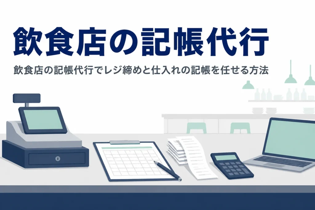 飲食店の記帳代行でレジ締めと仕入れの記帳を税理士に任せる方法を解説する記事のアイキャッチ