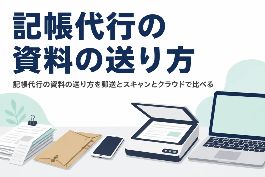 記帳代行の資料の送り方を郵送・スキャン・クラウド連携で比べる記事のアイキャッチ