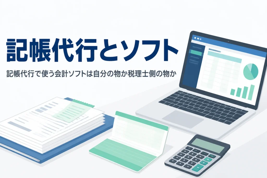 記帳代行と会計ソフトの関係を解説する記事のアイキャッチ