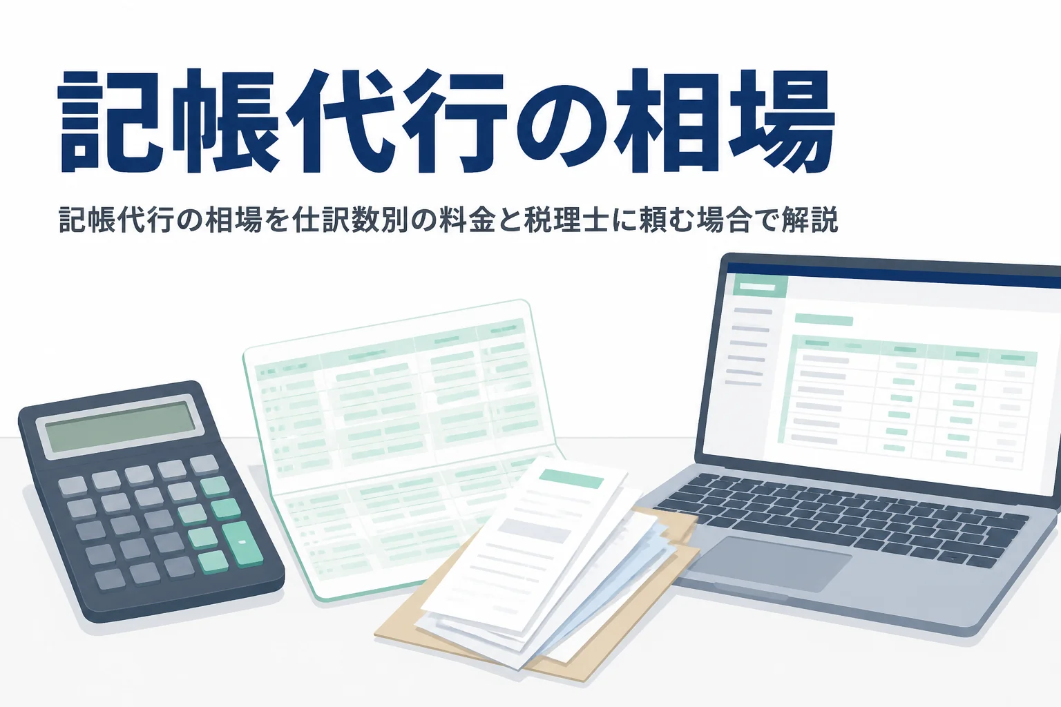 記帳代行の料金相場を仕訳数別に解説する記事のアイキャッチ