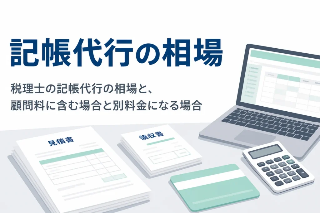 税理士に記帳代行を頼む時の相場と、顧問料に含まれるかどうかを解説する記事のアイキャッチ