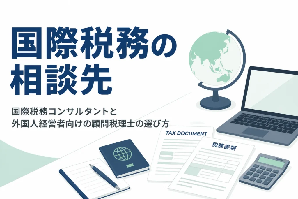 国際税務コンサルタントと外国人向けの顧問税理士の選び方を解説する記事のアイキャッチ
