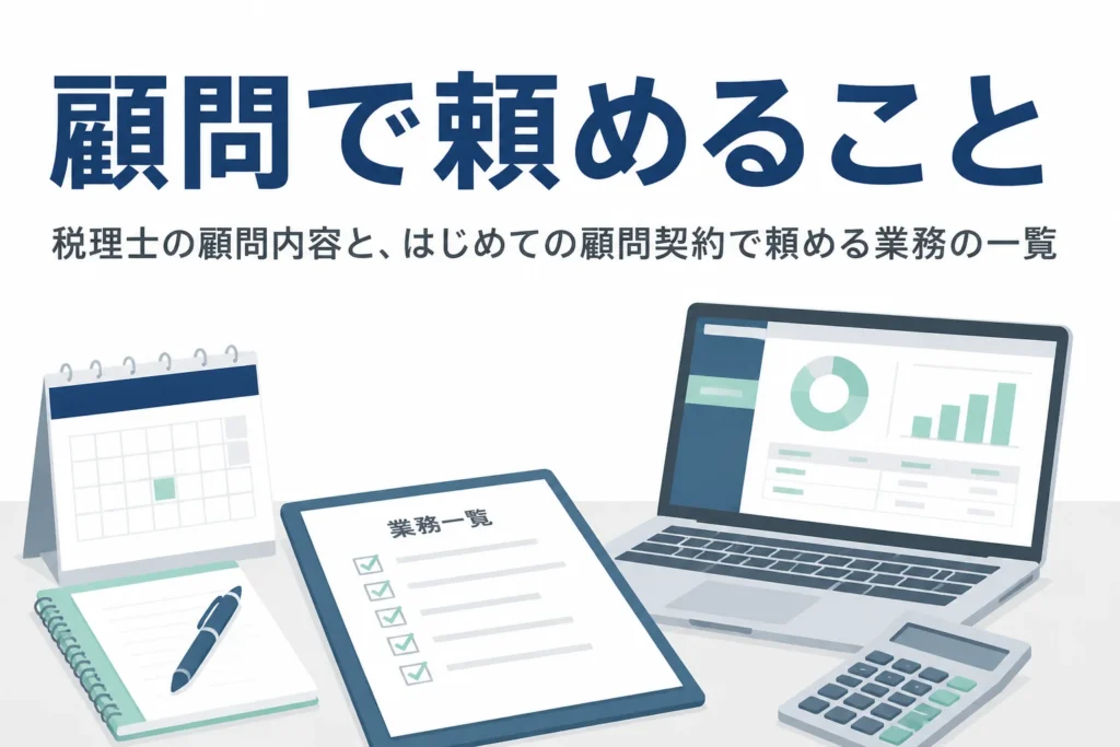 税理士の顧問契約で頼める業務の内容を一覧で解説する記事のアイキャッチ