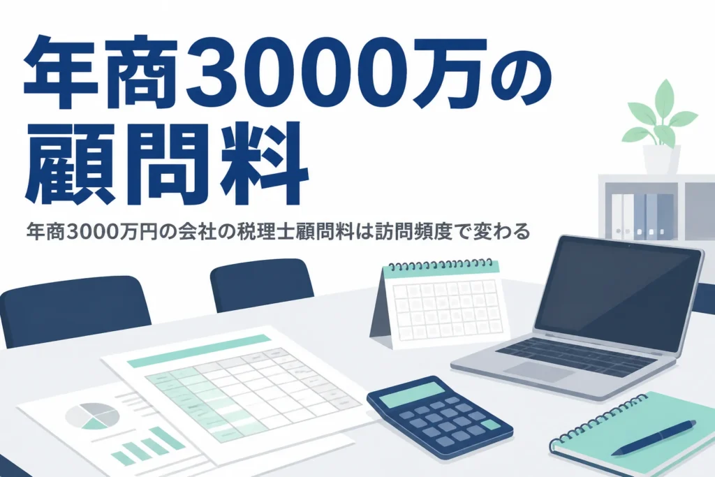 年商3000万円の会社の税理士顧問料が訪問頻度で変わることを解説する記事のアイキャッチ