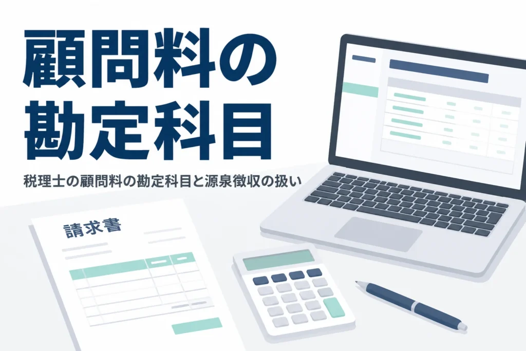 税理士の顧問料を記帳する時の勘定科目と源泉徴収を解説する記事のアイキャッチ