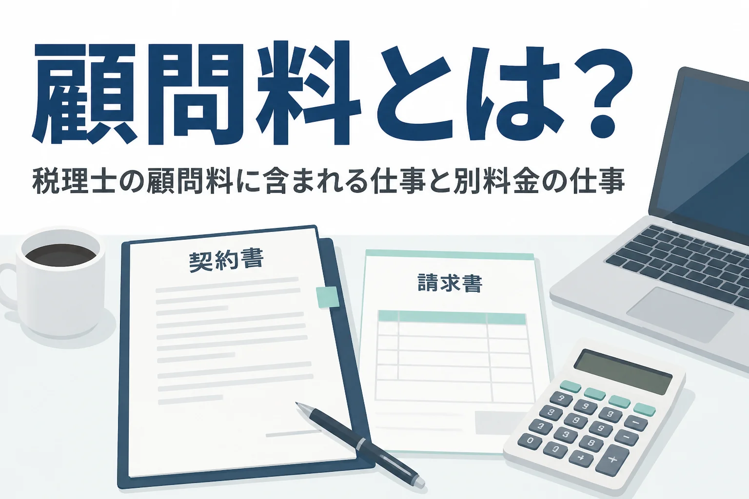 税理士の顧問料に含まれる仕事と別料金になる仕事を解説する記事のアイキャッチ
