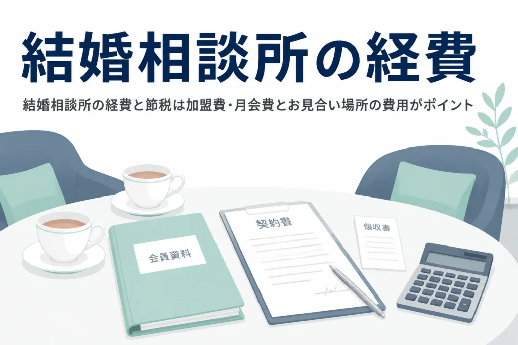 結婚相談所の連盟の加盟費や月会費、お見合い場所の費用の経費の扱いを解説する記事のアイキャッチ