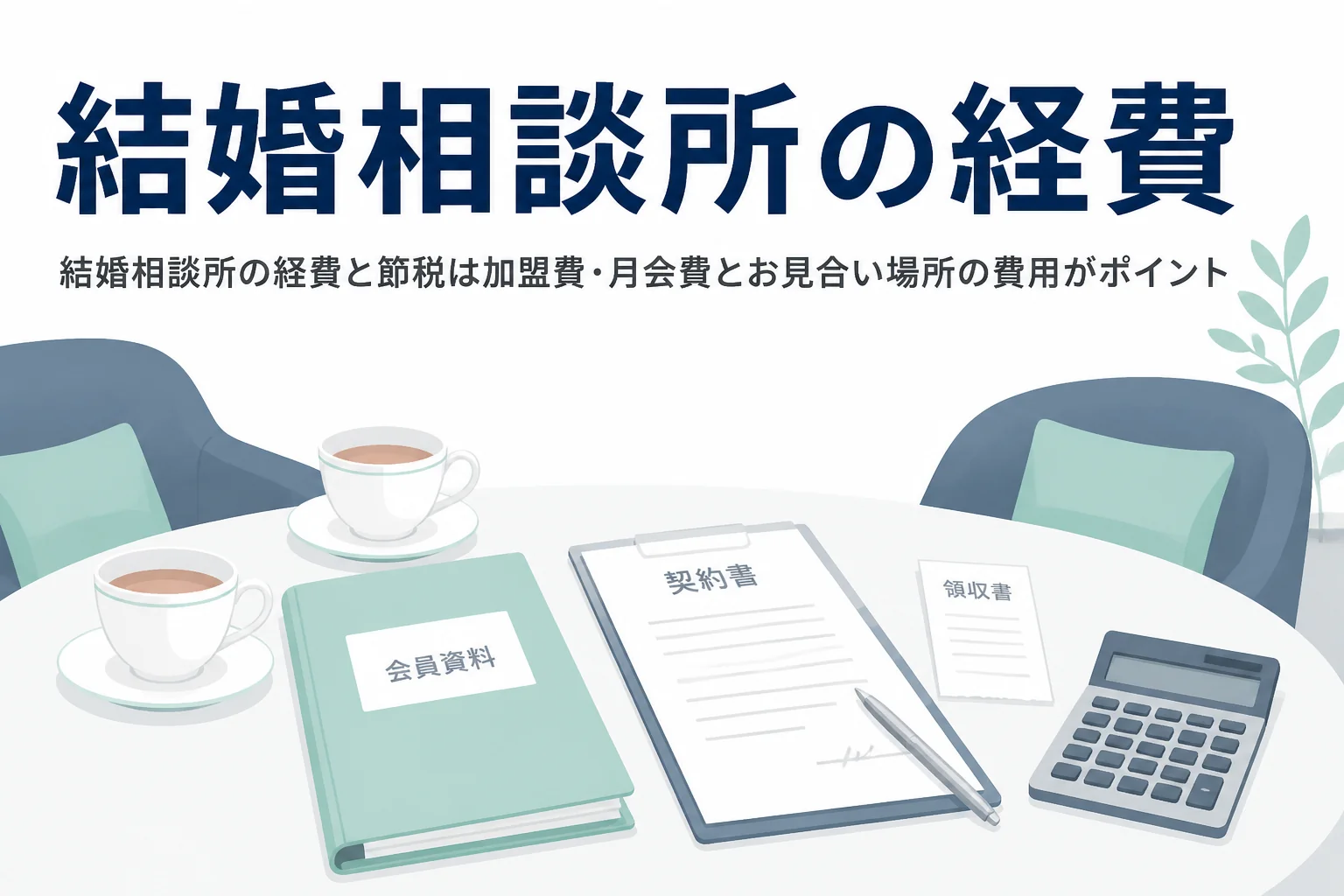 結婚相談所の連盟の加盟費や月会費、お見合い場所の費用の経費の扱いを解説する記事のアイキャッチ